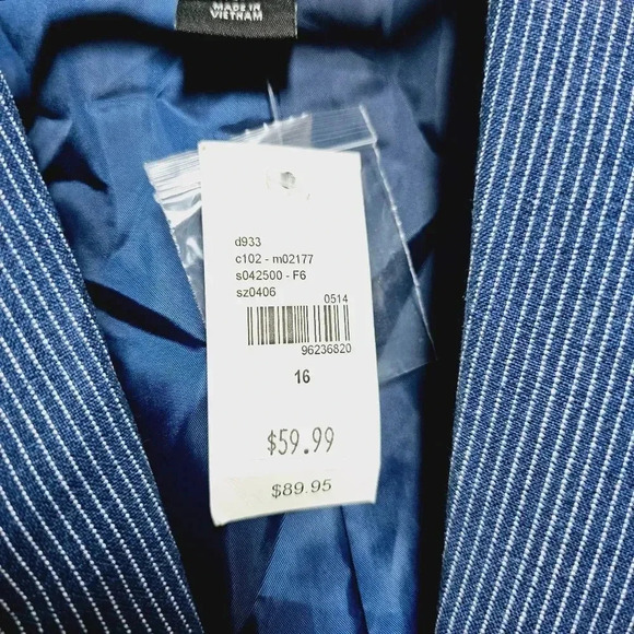 Lane Bryant NWT 16 navy striped career blazer - Picture 3 of 11